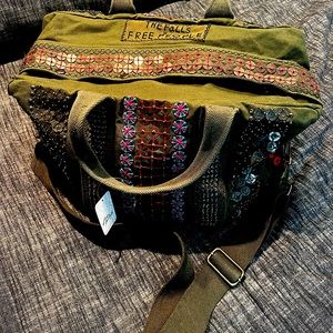 The Falls x Free People Constellation Weekender Bag Tote Embellished Embroidered